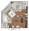 Two bedroom Floor Plan image Creekside Vue New Braunfels, TX 2 bedrooms apts for rent